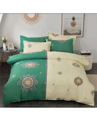 Large version flower thickened plant cashmere frosted four piece set, winter student wholesale bedding three piece set