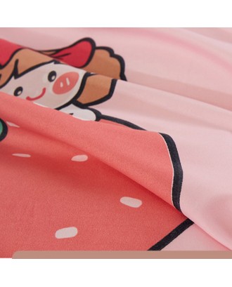 new arrivals high quality soft quilt sheet sets bedding set wholesale Twin pink strawberry printing girl bed set