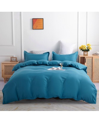 Amazon stock solid color bedding sheet four-piece three-piece set.King Queen size 2.2 Meters two-tone duvet cover Bed sheets