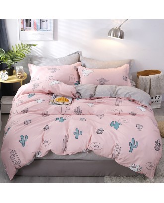 Factory direct selling hot cheap pure cotton  microfiber  bedding set for home. Aloe cotton four-piece set. Customized