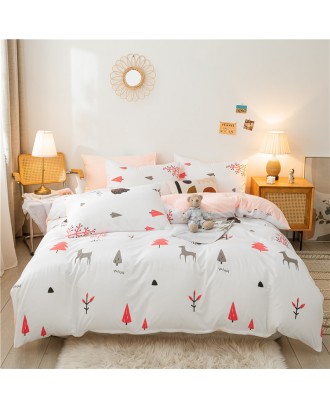 Factory direct selling hot cheap pure cotton  microfiber  bedding set for home. Aloe cotton four-piece set. Customized