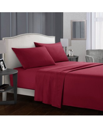 Solid Color 4pcs Plain Style Bedding Set Luxury Microfiber 100% cotton home Bedding Set Bed Sheet Set custom