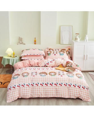 Custom Bedding Set Good Quality Cotton Bed Set New Design Heart Printing Duvet Cover Set Printed Bedset