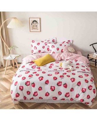 Custom Bedding Set Good Quality Cotton Bed Set New Design Heart Printing Duvet Cover Set Printed Bedset