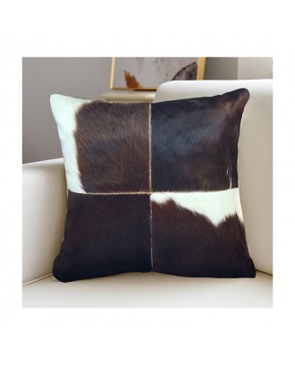 Factory direct sale custom luxury pillow covers home decor pillow case cushion cover cowhide leather pillow cover