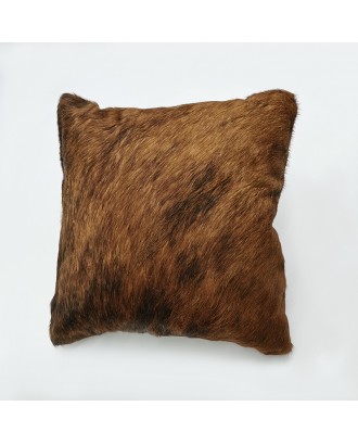 Factory direct sale luxury  bohemian round pillow cover with pom pom high quality cowhide leather pillow cover