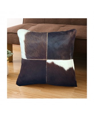 Warmly Welcomed OEM Cow Hide Leather Pillow real cowhide pillowcase square cushion cover