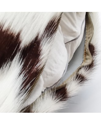 Fadeless high quality decorative design pillow cover selection of high quality cowhide leather sofa pillow cover