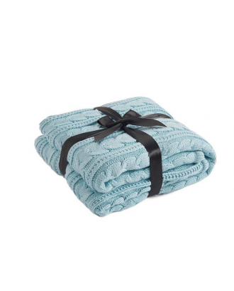 Top Sale chunky plush knitted plain dye fleece throw knitted blankets warm soft blanket for Lunch break