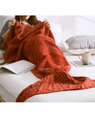 Knit Tail Adult TV Winter Air Condition Sherpa Fleece Blankets 100% Acrylic Fishtail Tail Adults Knitted Blanket