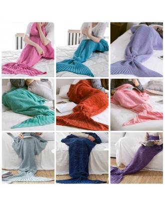 Knit Tail Adult TV Winter Air Condition Sherpa Fleece Blankets 100% Acrylic Fishtail Tail Adults Knitted Blanket