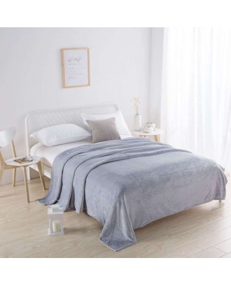 Polyester Super Soft Thickened Solid Flannel Fleece and Sherpa Throw Blankets for Autumn Winter