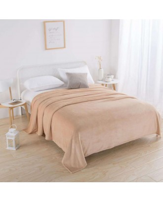 Polyester Super Soft Thickened Solid Flannel Fleece and Sherpa Throw Blankets for Autumn Winter