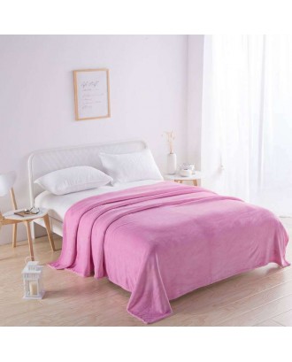 Polyester Super Soft Thickened Solid Flannel Fleece and Sherpa Throw Blankets for Autumn Winter