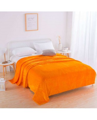 Polyester Super Soft Thickened Solid Flannel Fleece and Sherpa Throw Blankets for Autumn Winter