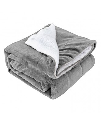 Super Soft Double Layer Blankets Coral Fleece Sherpa Throw Heavy Weight Sherpa Fleece Blankets for Winter