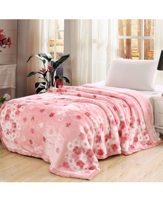 Wholesale in Stock Luxury Printed Thick Sherpa Fleece Blankets Super Soft Winter Red Heavy Raschel Mink Blanket