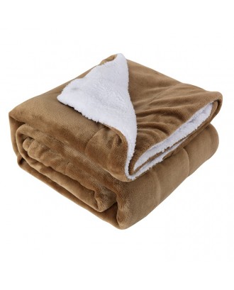 China Supplier Double Layer Sherpa Mink Baby Blanket Luxury Soft Throw Mink Sherpa Fleece Blanket