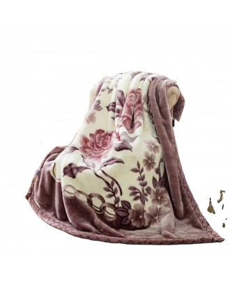 Super Soft Exting Blankets Light Color Double Ply One Side Embossed Raschel Mink Blanket