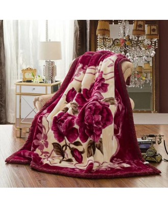 Super Soft Exting Blankets Light Color Double Ply One Side Embossed Raschel Mink Blanket