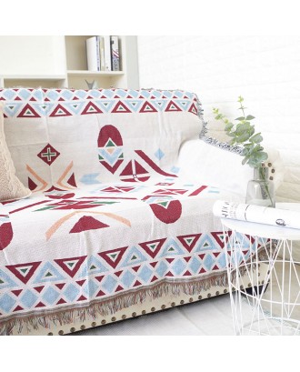 Moroccan style organic cotton knit knitting bed blanket