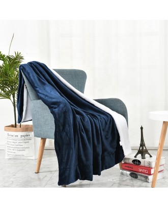 Warm Soft Room Sofa Design Double Layer Thick Luxury Sherpa Fleece Throw Flannel Blanket