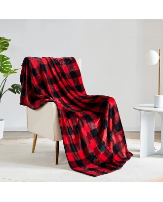 Latest Flannel Plaid Blanket Super Soft Warm Plush Blanket Lightweight Comfortable Travel Outdoor Camping Blanket