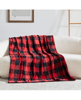 Latest Flannel Plaid Blanket Super Soft Warm Plush Blanket Lightweight Comfortable Travel Outdoor Camping Blanket