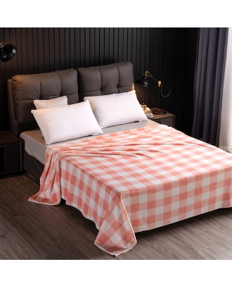 New Arrival Coral Fleece Plaid Striped Blanket Home Decorative Modern Thicken Printed Flannel Blanket