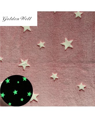 Super Soft Coral Fleece Stars Patterns Throw Flannel Sofa Bed Luminous Blanket Glow in Dark Blanket