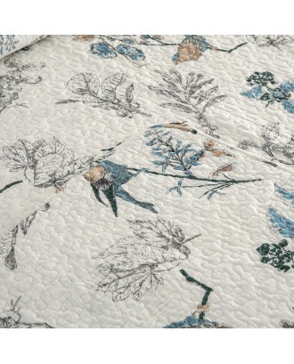 High quality 3pcs set 100% cotton printed patchwork full size elegant embossed quilt bedding bedspread