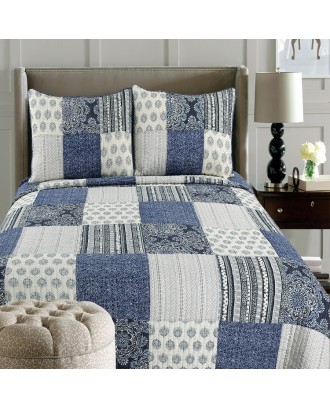 High Quality True Patchwork Design Eco-Friendly Cotton Fabric Hot Selling Quilted Bedspread