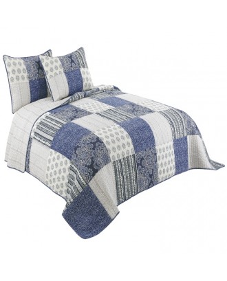 High Quality True Patchwork Design Eco-Friendly Cotton Fabric Hot Selling Quilted Bedspread