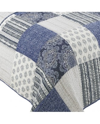 High Quality True Patchwork Design Eco-Friendly Cotton Fabric Hot Selling Quilted Bedspread