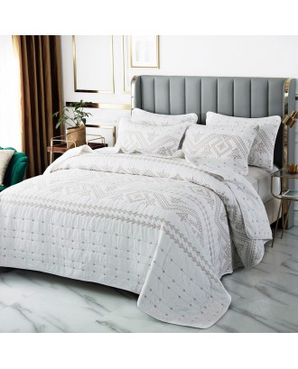 Quilts bedding bedspreads customized logo luxury embroidery bedspreads sets 100% cotton bedspread