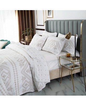 Quilts bedding bedspreads customized logo luxury embroidery bedspreads sets 100% cotton bedspread