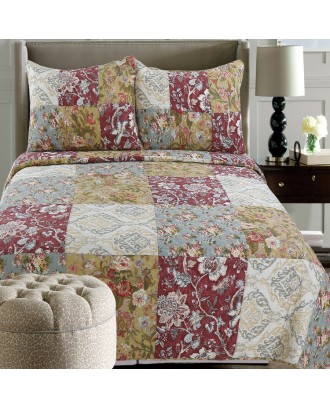 High Quality Cotton Fabric True Patchwork Hot Selling Quilted Bedspread