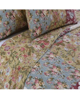 High Quality Cotton Fabric True Patchwork Hot Selling Quilted Bedspread