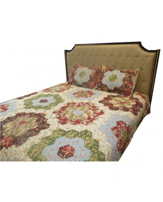 Wholesale New Design 3pcs set Elegent Hexagon Cotton Fabric Machine Washable patchwork quilted quilt