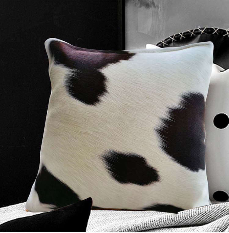 Factory direct sale sofa cushion cushion pillow cover japanese style elegant throw cowhide leather pillow covering