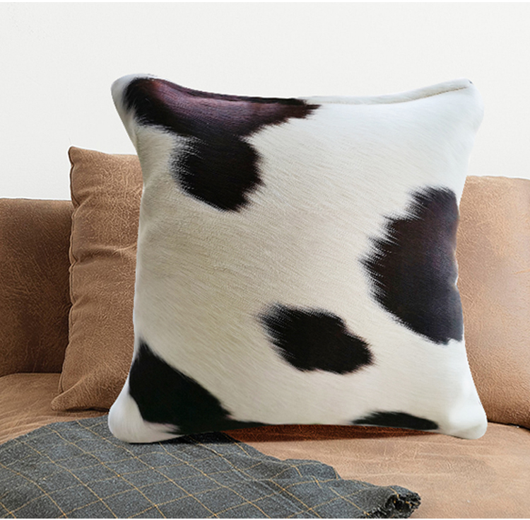 Factory direct sale sofa cushion cushion pillow cover japanese style elegant throw cowhide leather pillow covering