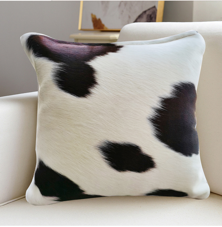 Factory direct sale sofa cushion cushion pillow cover japanese style elegant throw cowhide leather pillow covering