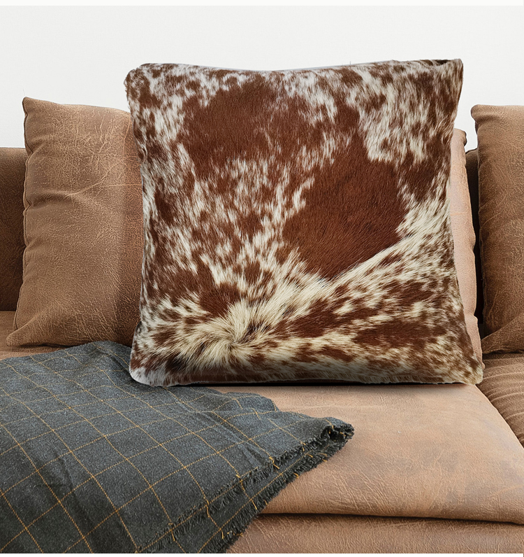 Selection of high quality cowhide leather throw pillow cover sets custom throw decorative pillow covers set